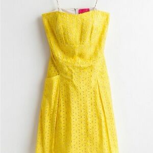 Lilly Pulitzer Strapless Yellow Lace Dress